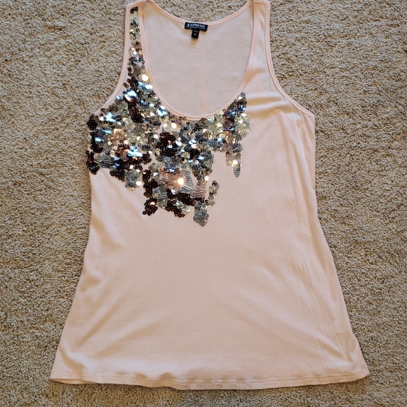 Express Tops - Express Dreamweight Modal Cotton Sequined Top